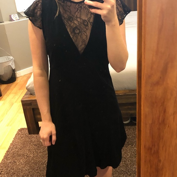 black velvet lace dress